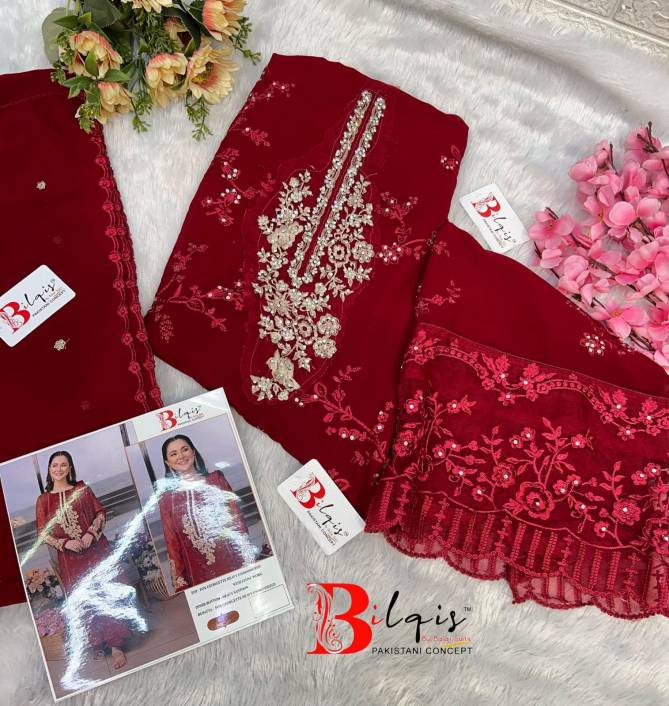 Bilqis B 24 A And D Embroidery Georgette Pakistani Suits Wholesale Shop In Surat
